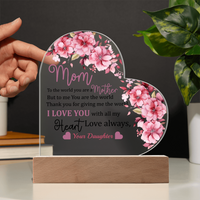 Load image into Gallery viewer, Love You Mom - Acrylic Heart Night Light
