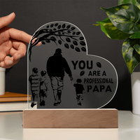 Load image into Gallery viewer, YOU are a professional PAPA - Acrylic Heart Night Light

