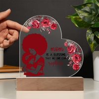 Load image into Gallery viewer, Mom is a blessing - Acrylic Heart Night Light
