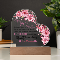 Load image into Gallery viewer, Love You Mom - Acrylic Heart Night Light
