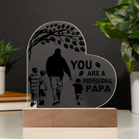 Load image into Gallery viewer, YOU are a professional PAPA - Acrylic Heart Night Light
