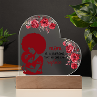 Load image into Gallery viewer, Mom is a blessing - Acrylic Heart Night Light
