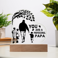 Load image into Gallery viewer, YOU are a professional PAPA - Acrylic Heart Night Light
