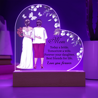 Load image into Gallery viewer, Love You Forever - Mom - Acrylic Heart Night Light
