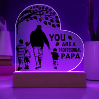 Load image into Gallery viewer, YOU are a professional PAPA - Acrylic Heart Night Light
