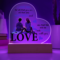 Load image into Gallery viewer, I will always with you - Acrylic Heart Night Light

