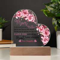 Load image into Gallery viewer, Love You Mom - Acrylic Heart Night Light
