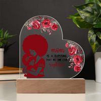 Load image into Gallery viewer, Mom is a blessing - Acrylic Heart Night Light
