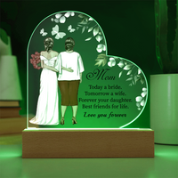 Load image into Gallery viewer, Love You Forever - Mom - Acrylic Heart Night Light
