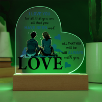 Load image into Gallery viewer, I will always with you - Acrylic Heart Night Light
