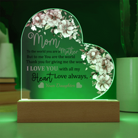 Load image into Gallery viewer, Love You Mom - Acrylic Heart Night Light
