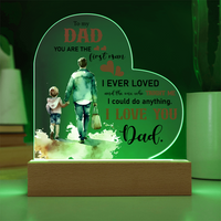 Load image into Gallery viewer, Love You Dad - Acrylic Heart Night Light
