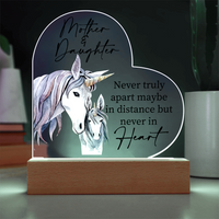 Load image into Gallery viewer, Love Between Mother &amp; Daughter - Acrylic Heart Night Light
