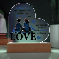 Load image into Gallery viewer, I will always with you - Acrylic Heart Night Light
