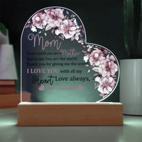 Load image into Gallery viewer, Love You Mom - Acrylic Heart Night Light
