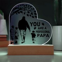 Load image into Gallery viewer, YOU are a professional PAPA - Acrylic Heart Night Light
