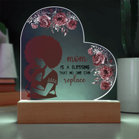 Load image into Gallery viewer, Mom is a blessing - Acrylic Heart Night Light
