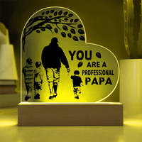 Load image into Gallery viewer, YOU are a professional PAPA - Acrylic Heart Night Light

