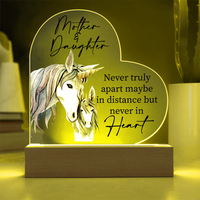 Load image into Gallery viewer, Love Between Mother &amp; Daughter - Acrylic Heart Night Light
