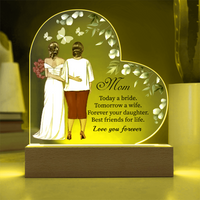 Load image into Gallery viewer, Love You Forever - Mom - Acrylic Heart Night Light
