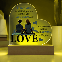 Load image into Gallery viewer, I will always with you - Acrylic Heart Night Light
