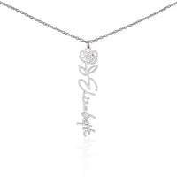 Load image into Gallery viewer, Custom Name + Flower Necklace (No Message Card)
