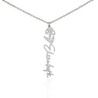 Load image into Gallery viewer, Custom Name + Flower Necklace (No Message Card)
