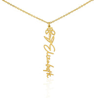 Load image into Gallery viewer, Custom Name + Flower Necklace (No Message Card)
