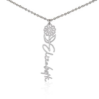 Load image into Gallery viewer, Custom Name + Flower Necklace (No Message Card)
