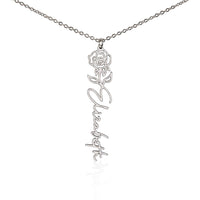 Load image into Gallery viewer, Custom Name + Flower Necklace (No Message Card)
