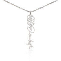 Load image into Gallery viewer, Custom Name + Flower Necklace (No Message Card)
