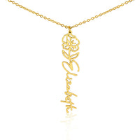 Load image into Gallery viewer, Custom Name + Flower Necklace (No Message Card)
