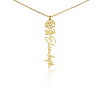 Load image into Gallery viewer, Custom Name + Flower Necklace (No Message Card)
