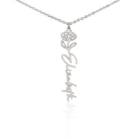 Load image into Gallery viewer, Custom Name + Flower Necklace (No Message Card)
