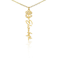 Load image into Gallery viewer, Custom Name + Flower Necklace (No Message Card)
