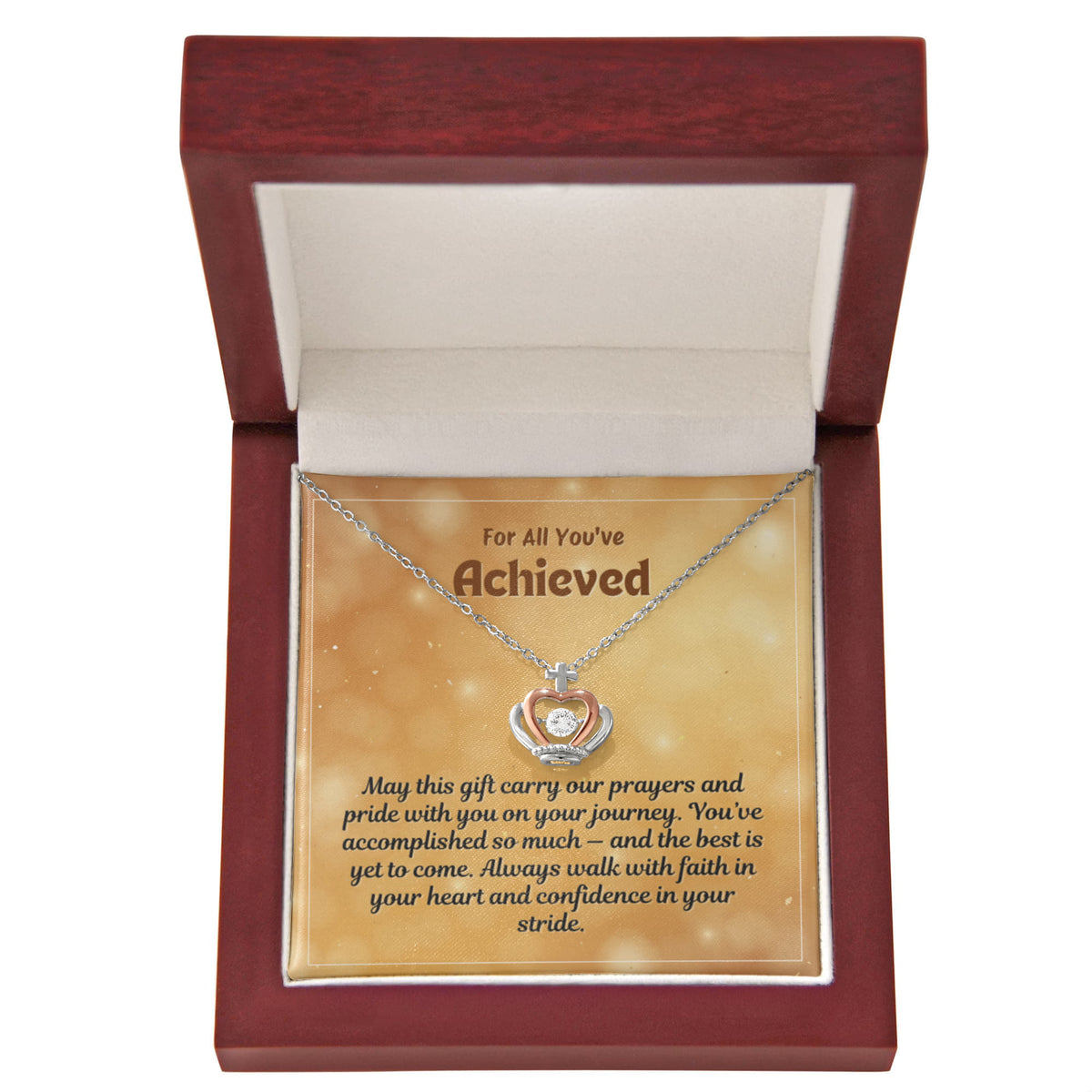 A Heart Full of Hope - Graduation Gift Crown Pendant Necklace