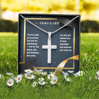 Load image into Gallery viewer, Grace and Grit - Graduation Gift Artisan Cross Necklace

