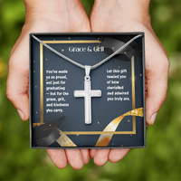 Load image into Gallery viewer, Grace and Grit - Graduation Gift Artisan Cross Necklace
