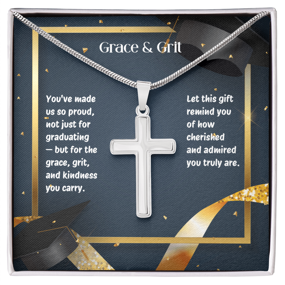 Grace and Grit - Graduation Gift Artisan Cross Necklace
