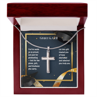 Load image into Gallery viewer, Grace and Grit - Graduation Gift Artisan Cross Necklace
