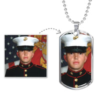 Load image into Gallery viewer, Keepsake Memory Dog Tag Necklace with Photo and Engraving
