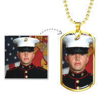 Load image into Gallery viewer, Keepsake Memory Dog Tag Necklace with Photo and Engraving

